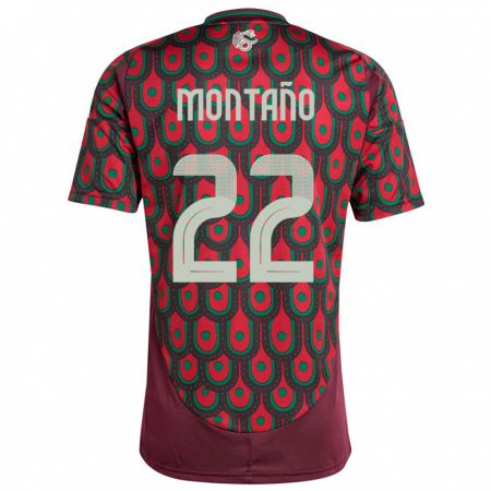Kandiny Herren Mexiko Andres Montano #22 Kastanienbraun Heimtrikot Trikot 24-26 T-Shirt