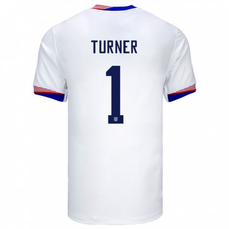 Kandiny Herren Vereinigte Staaten Matt Turner #1 Weiß Heimtrikot Trikot 24-26 T-Shirt