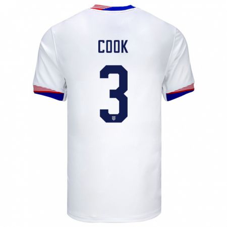 Kandiny Herren Vereinigte Staaten Alana Cook #3 Weiß Heimtrikot Trikot 24-26 T-Shirt