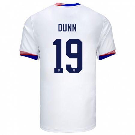 Kandiny Herren Vereinigte Staaten Crystal Dunn #19 Weiß Heimtrikot Trikot 24-26 T-Shirt