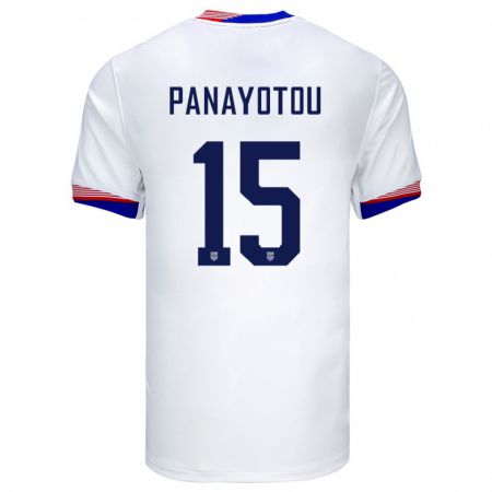 Kandiny Herren Vereinigte Staaten Jack Panayotou #15 Weiß Heimtrikot Trikot 24-26 T-Shirt