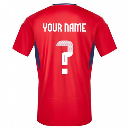 Kandiny Herren Costa Rica Ihren Namen #0 Rot Heimtrikot Trikot 24-26 T-Shirt