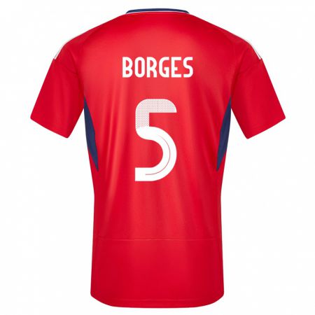 Kandiny Herren Costa Rica Celso Borges #5 Rot Heimtrikot Trikot 24-26 T-Shirt