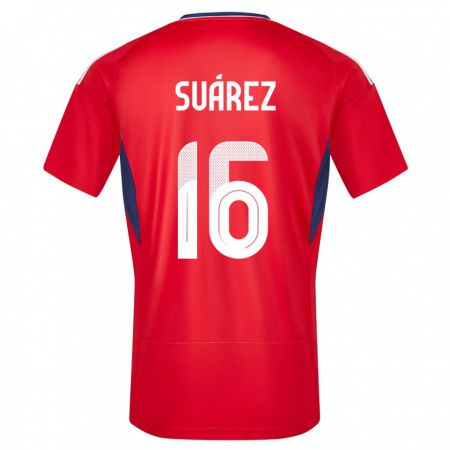 Kandiny Herren Costa Rica Aaron Suarez #16 Rot Heimtrikot Trikot 24-26 T-Shirt