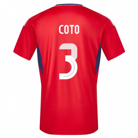 Kandiny Herren Costa Rica Maria Coto #3 Rot Heimtrikot Trikot 24-26 T-Shirt