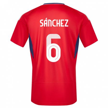 Kandiny Herren Costa Rica Carol Sanchez #6 Rot Heimtrikot Trikot 24-26 T-Shirt