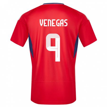 Kandiny Herren Costa Rica Carolina Venegas #9 Rot Heimtrikot Trikot 24-26 T-Shirt