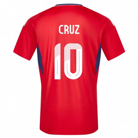 Kandiny Herren Costa Rica Shirley Cruz #10 Rot Heimtrikot Trikot 24-26 T-Shirt