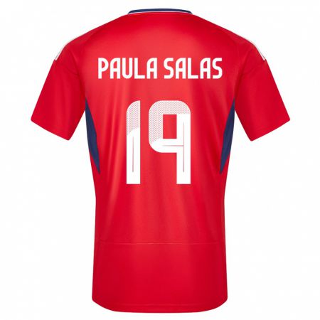 Kandiny Herren Costa Rica Maria Paula Salas #19 Rot Heimtrikot Trikot 24-26 T-Shirt