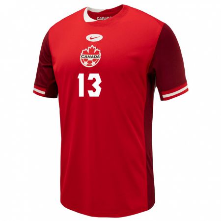 Kandiny Herren Kanada Kobe Franklin #13 Rot Heimtrikot Trikot 24-26 T-Shirt