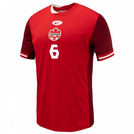 Kandiny Herren Kanada Lazar Stefanovic #6 Rot Heimtrikot Trikot 24-26 T-Shirt