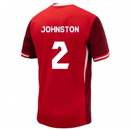Kandiny Herren Kanada Alistair Johnston #2 Rot Heimtrikot Trikot 24-26 T-Shirt