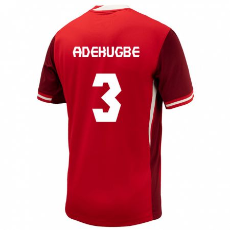 Kandiny Herren Kanada Samuel Adekugbe #3 Rot Heimtrikot Trikot 24-26 T-Shirt