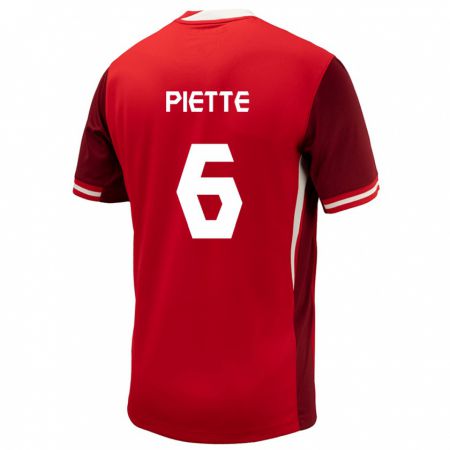 Kandiny Herren Kanada Samuel Piette #6 Rot Heimtrikot Trikot 24-26 T-Shirt