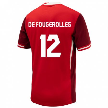 Kandiny Herren Kanada Luc De Fougerolles #12 Rot Heimtrikot Trikot 24-26 T-Shirt