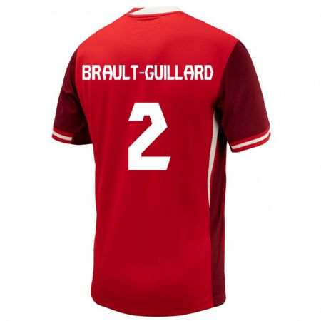 Kandiny Herren Kanada Zachary Brault-Guillard #2 Rot Heimtrikot Trikot 24-26 T-Shirt