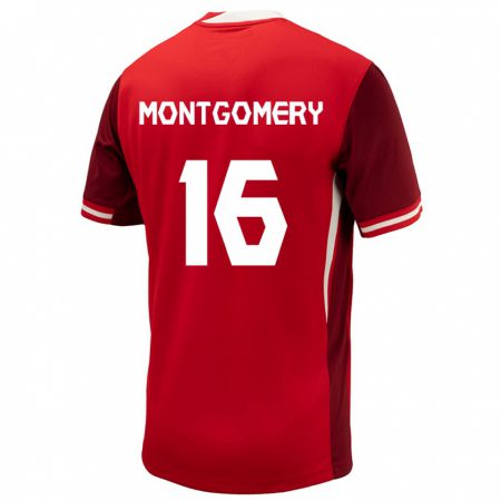 Kandiny Herren Kanada Callum Montgomery #16 Rot Heimtrikot Trikot 24-26 T-Shirt