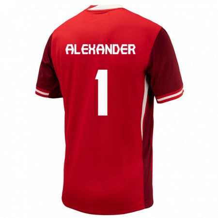 Kandiny Herren Kanada Ben Alexander #1 Rot Heimtrikot Trikot 24-26 T-Shirt