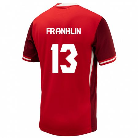 Kandiny Herren Kanada Kobe Franklin #13 Rot Heimtrikot Trikot 24-26 T-Shirt