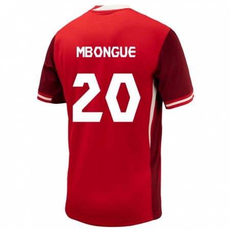 Kandiny Herren Kanada Hugo Mbongue #20 Rot Heimtrikot Trikot 24-26 T-Shirt