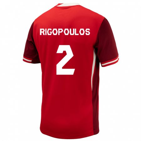 Kandiny Herren Kanada Theo Rigopoulos #2 Rot Heimtrikot Trikot 24-26 T-Shirt