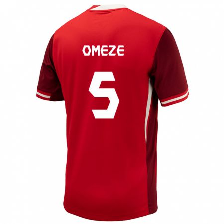 Kandiny Herren Kanada Chimere Omeze #5 Rot Heimtrikot Trikot 24-26 T-Shirt