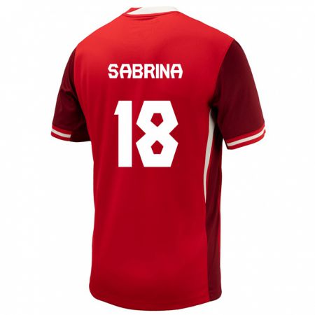 Kandiny Herren Kanada Sabrina D'angelo #18 Rot Heimtrikot Trikot 24-26 T-Shirt