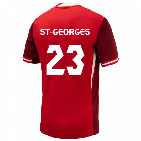 Kandiny Herren Kanada Bianca St-Georges #23 Rot Heimtrikot Trikot 24-26 T-Shirt