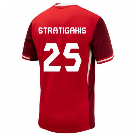 Kandiny Herren Kanada Sarah Stratigakis #25 Rot Heimtrikot Trikot 24-26 T-Shirt