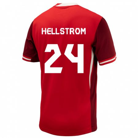 Kandiny Herren Kanada Jenna Hellstrom #24 Rot Heimtrikot Trikot 24-26 T-Shirt