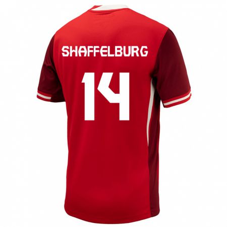 Kandiny Herren Kanada Jacob Shaffelburg #14 Rot Heimtrikot Trikot 24-26 T-Shirt