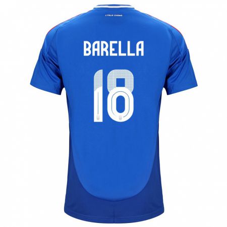 Kandiny Herren Italien Nicolò Barella #18 Blau Heimtrikot Trikot 24-26 T-Shirt