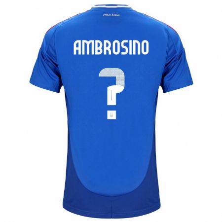 Kandiny Herren Italien Giuseppe Ambrosino #0 Blau Heimtrikot Trikot 24-26 T-Shirt
