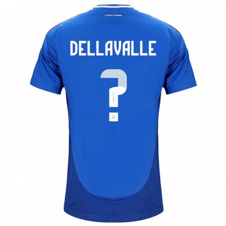 Kandiny Herren Italien Alessandro Dellavalle #0 Blau Heimtrikot Trikot 24-26 T-Shirt