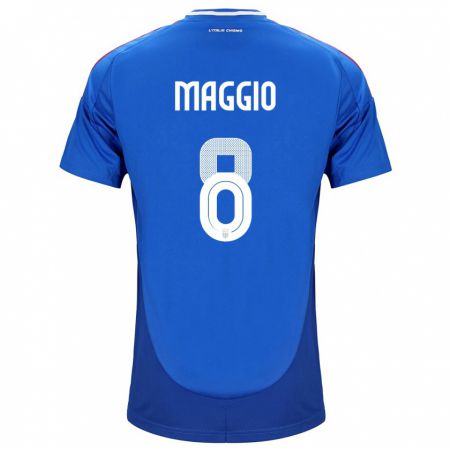 Kandiny Herren Italien Luca Di Maggio #8 Blau Heimtrikot Trikot 24-26 T-Shirt