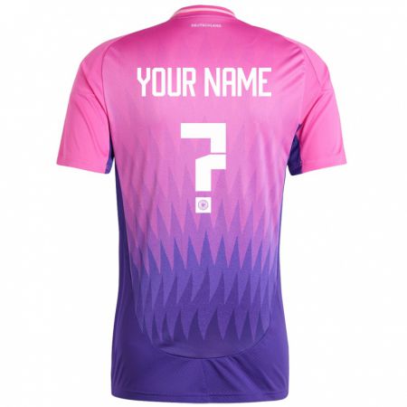 Kandiny Herren Deutschland Ihren Namen #0 Pink Lila Auswärtstrikot Trikot 24-26 T-Shirt
