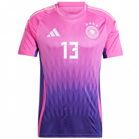 Kandiny Herren Deutschland Keke Topp #13 Pink Lila Auswärtstrikot Trikot 24-26 T-Shirt