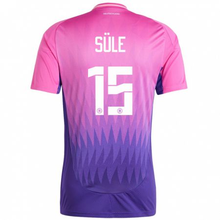 Kandiny Herren Deutschland Niklas Sule #15 Pink Lila Auswärtstrikot Trikot 24-26 T-Shirt