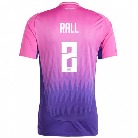 Kandiny Herren Deutschland Maximiliane Rall #8 Pink Lila Auswärtstrikot Trikot 24-26 T-Shirt