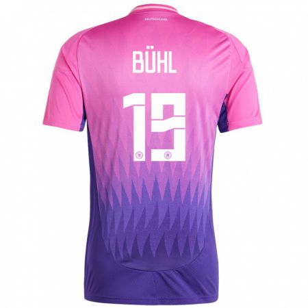 Kandiny Herren Deutschland Klara Buhl #19 Pink Lila Auswärtstrikot Trikot 24-26 T-Shirt