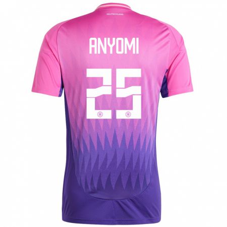 Kandiny Herren Deutschland Nicole Anyomi #25 Pink Lila Auswärtstrikot Trikot 24-26 T-Shirt