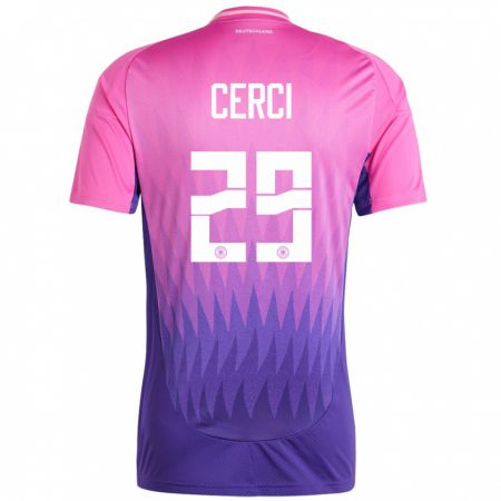 Kandiny Herren Deutschland Selina Cerci #29 Pink Lila Auswärtstrikot Trikot 24-26 T-Shirt
