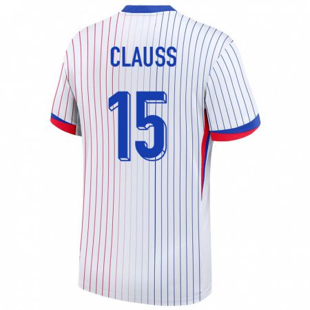 Kandiny Herren Frankreich Jonathan Clauss #15 Weiß Auswärtstrikot Trikot 24-26 T-Shirt