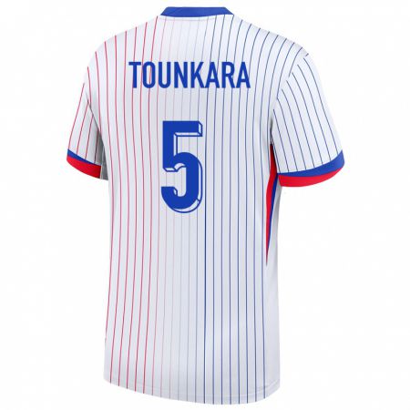 Kandiny Herren Frankreich Aissatou Tounkara #5 Weiß Auswärtstrikot Trikot 24-26 T-Shirt