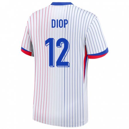 Kandiny Herren Frankreich Sofiane Diop #12 Weiß Auswärtstrikot Trikot 24-26 T-Shirt