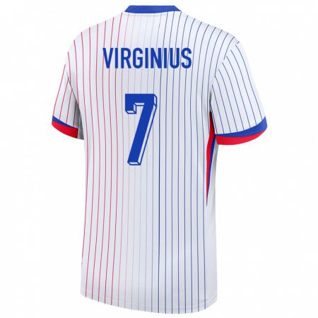 Kandiny Herren Frankreich Alan Virginius #7 Weiß Auswärtstrikot Trikot 24-26 T-Shirt