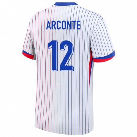 Kandiny Herren Frankreich Tairyk Arconte #12 Weiß Auswärtstrikot Trikot 24-26 T-Shirt