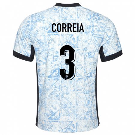 Kandiny Herren Portugal Alicia Correia #3 Cremeblau Auswärtstrikot Trikot 24-26 T-Shirt