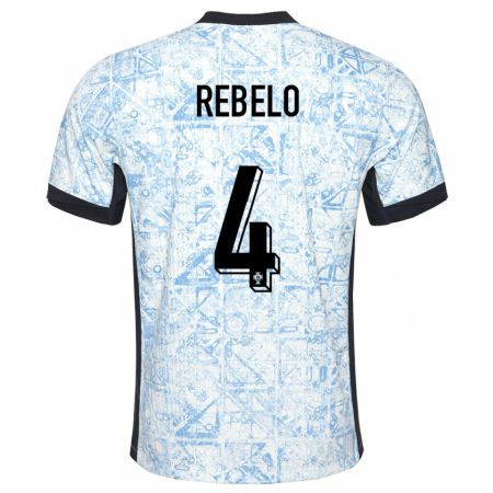 Kandiny Herren Portugal Silvia Rebelo #4 Cremeblau Auswärtstrikot Trikot 24-26 T-Shirt