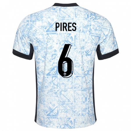 Kandiny Herren Portugal Suzane Pires #6 Cremeblau Auswärtstrikot Trikot 24-26 T-Shirt